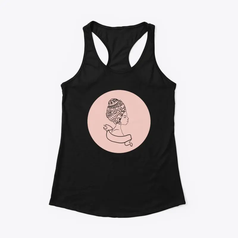 Racerback tank with Diva on Black