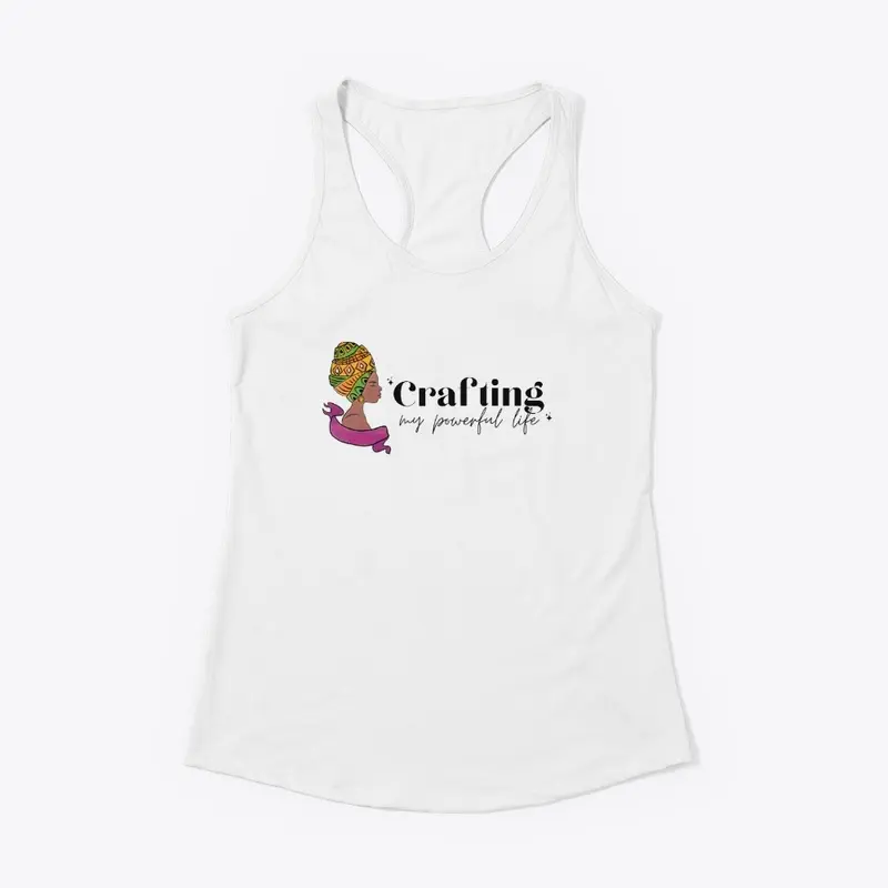 Racerback tank with Diva Logo F/B White